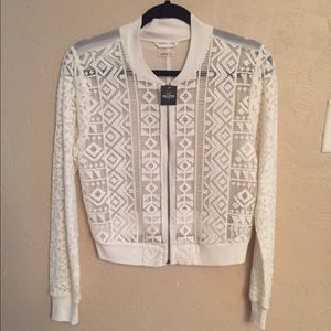 Hollister lace and sheer back cardigan